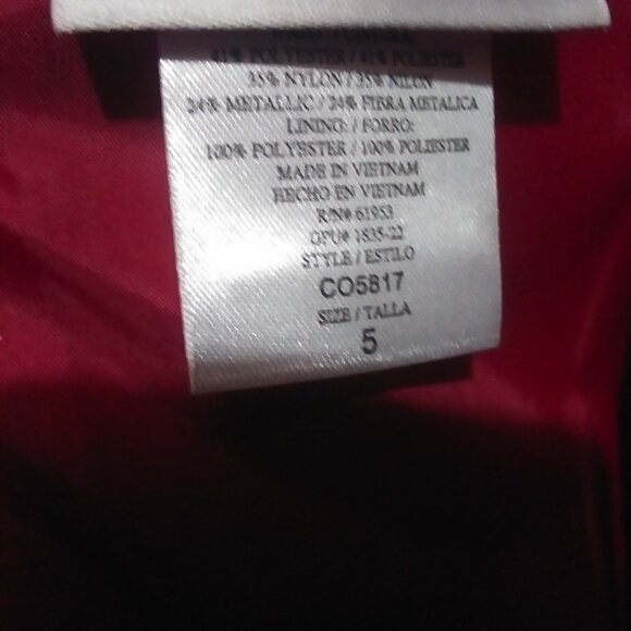 Jona Michelle Sparkle Netting Dress with Bow Red/Cranberry sz 5 - Picture 11 of 12